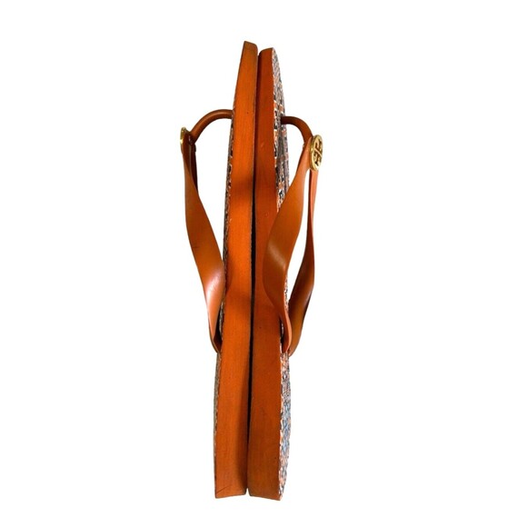 Tory Burch Womens Flipflop Thong Flat Orange Sandals Size 7 /7.5 - Picture 5 of 10
